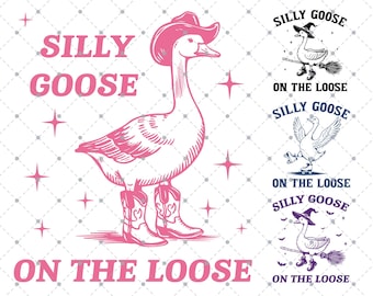 Silly Goose On The Loose PNG, Silly Goose, Funny Meme Png, Goose png, Sarcastic Gifts, Western Boy, Wild West Png, Cowboy Goose, Funny Goose