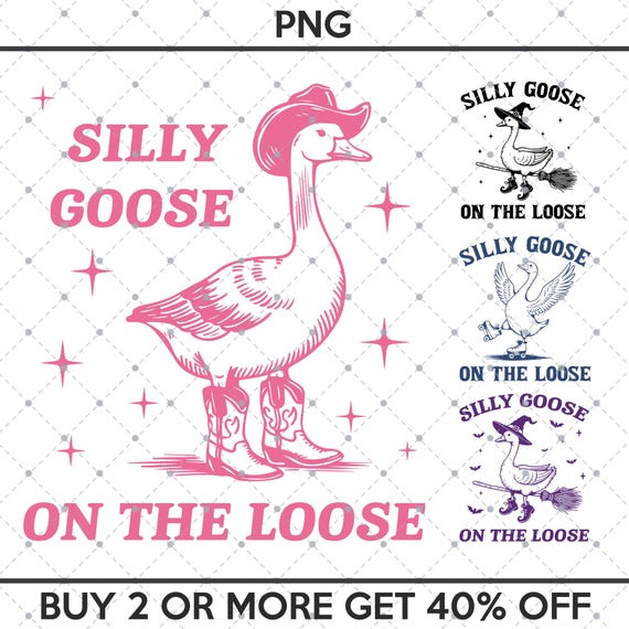 Silly Goose On The Loose PNG, Silly Goose, Funny Meme Png, Goose png, Sarcastic Gifts, Western Boy, Wild West Png, Cowboy Goose, Funny Goose