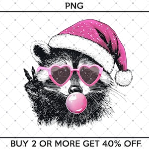Pink Raccoon Bubble PNG, Cute Raccoon Sublimation, Pink Bubble Gum, Christmas Blowing Bubble, Funny Raccoon With Sunglasses, Bubble Gum Png