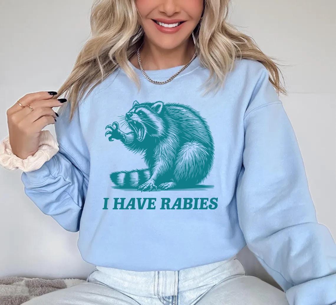 Svg Racoon Rabid I Have Rabies SVG PNG, Funny Raccoon Meme Png, Funny Trash Panda Merch ...