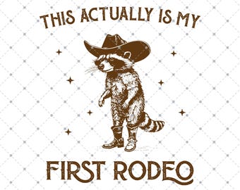 Este es realmente mi primer rodeo PNG, meme divertido de mapache, divertido panda basura PNG de merchandising, divertido PNG sarcástico y sarcástico, cita divertida de humor para adultos