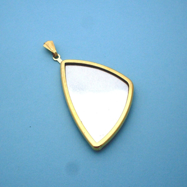 Gold Long Triangular Pendant Setting Frame Mounting 135GT