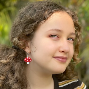 Mini Perler Beads Mushroom Earrings Tutorial Easy DIY Earrings Instructions with Video Tutorial