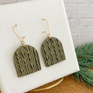 Sweater Weather Earrings, Polymer Clay Earrings, Knit Lightweight Earrings, Cable Knit Earrings for Her