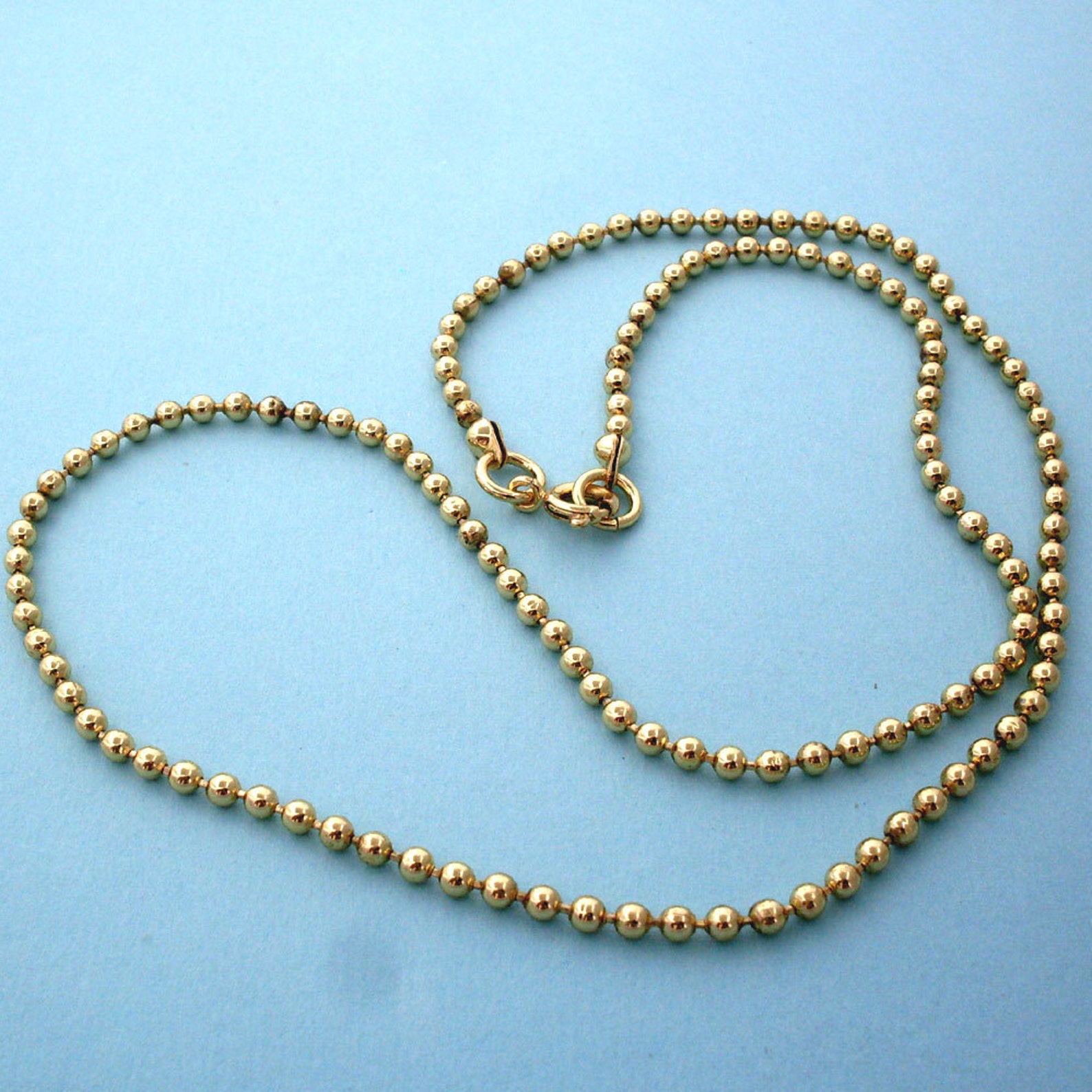 NEW Gold Plated Ball Chain Necklace Gold Ball Chain Necklace Etsy