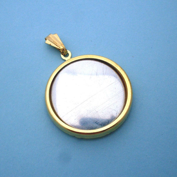 Gold Round Pendant Setting Frame Mounting 137GT