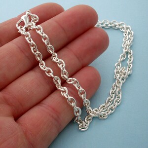 Necklace, Silver Plated Cable Chain Necklace, 18 inches, Thick Chain Necklace, 18" Necklace