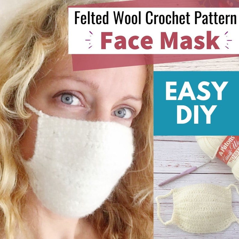 Face Mask Pattern for Felted Wool Crochet Face Mask Easy Etsy