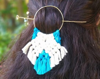 Makrama Spinka do włosów DIY Tutorial PDF Akcesoria do włosów Makrama Węzeł Instrukcje Tylko