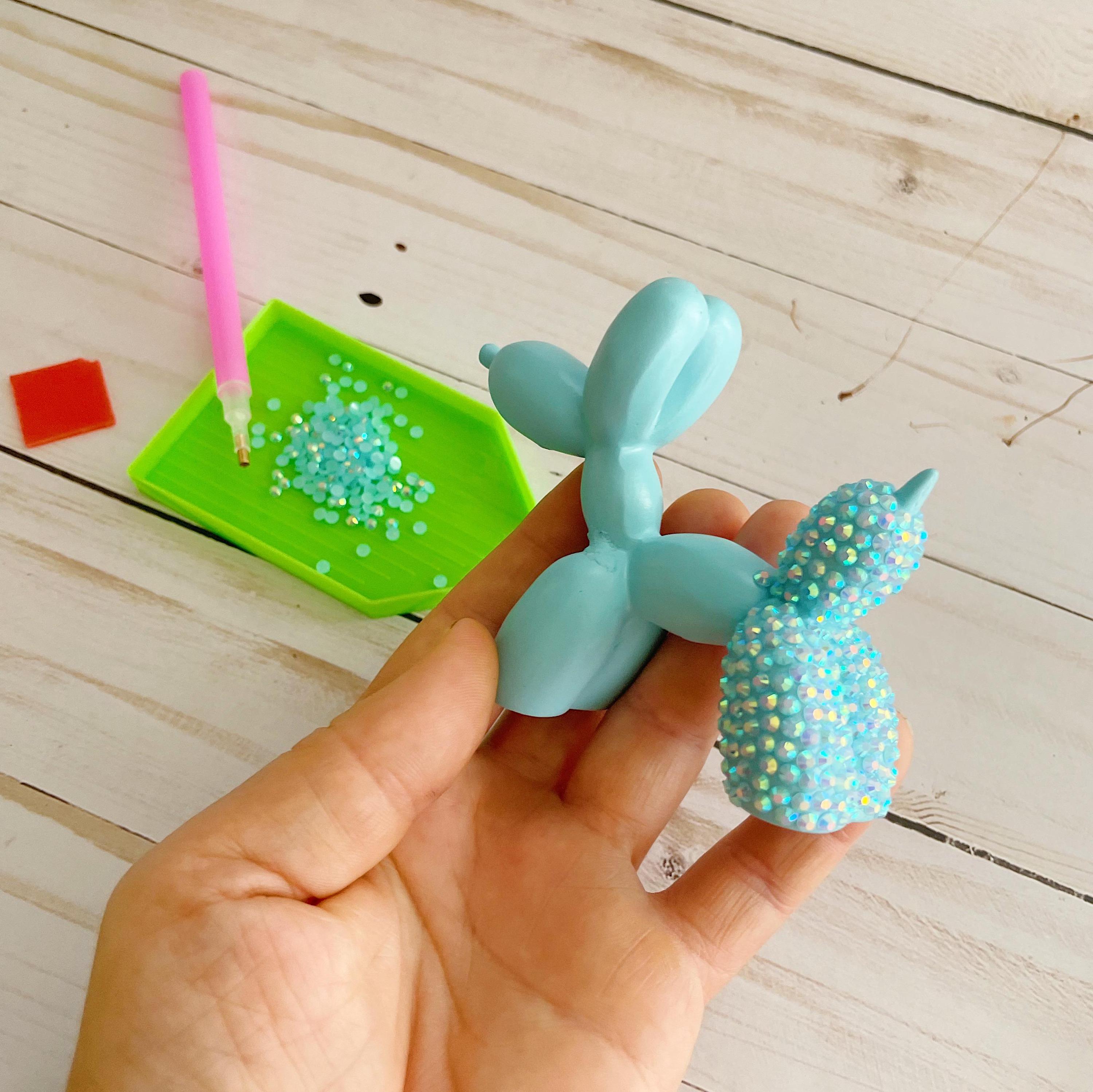 DIY Crystal Rhinestone Balloon Dog Craft Kit Decor Figurine