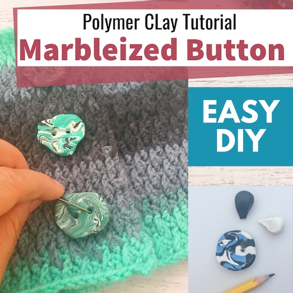 Marbleized Polymer Clay Buttons Fimo Button How to Make Sculpey Buttons DIY Tutorial