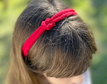 Knitted Headband, Sailor Knot Hairband, Knitted Hairband for Girls, Thin Headband, Cotton Headband, Wire Headband for Girl, Match Head Band