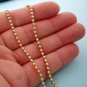 NEW Gold Brass Finished Steel Ball Chain Necklace, Gold Ball Chain Necklace - 18 inch