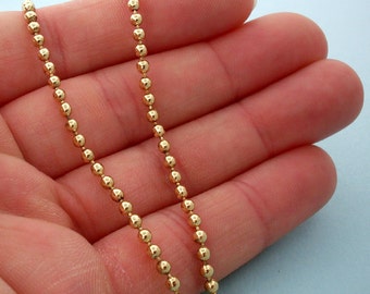 NEW Gold Brass Finished Steel Ball Chain Necklace, Gold Ball Chain Necklace - 18 inch