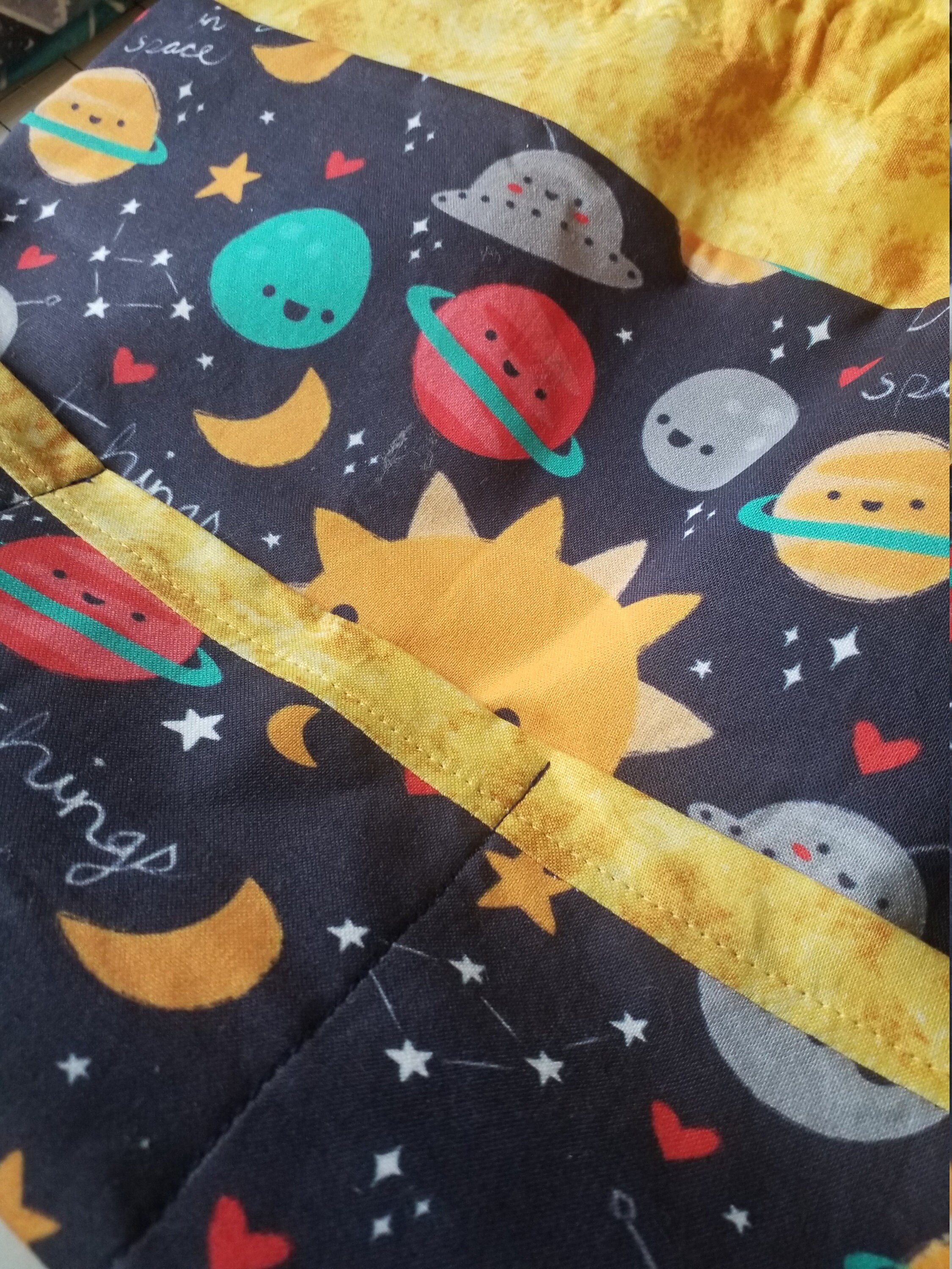 Drawstring Things in Space Bag, WIP Bag, Project Bag, Knitting Project