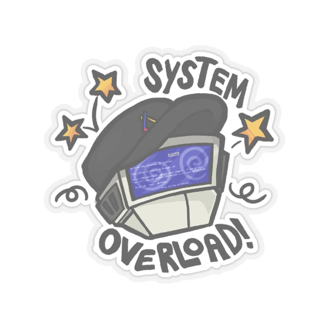 SYSTEM OVERLOAD, L0fi Robot Kiss-cut Stickers - Etsy