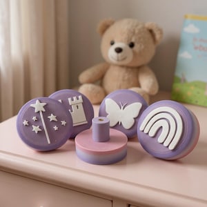 Magical Princess Drawer Pulls – 3D Printed Gradient PLA Knobs (Set of 6)