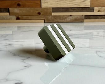 Striped Cabinet Knobs - Modern Organic Colour Block Design