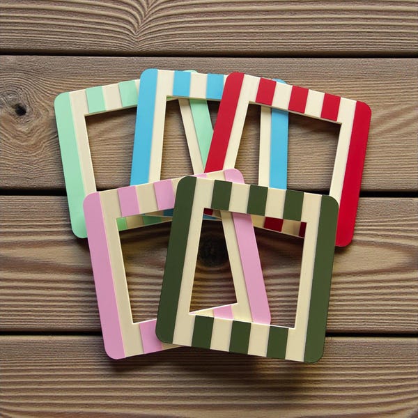 Pastel Stripy Light Switch Cover | UK Standard, Minimal Decor