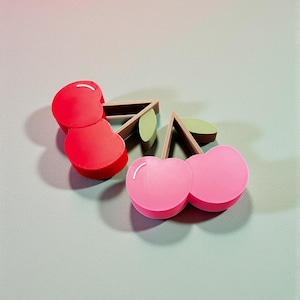 Puxador de gaveta Kawaii Cherry - Puxador rosa para armário de frutas | Acessório de mobiliário original