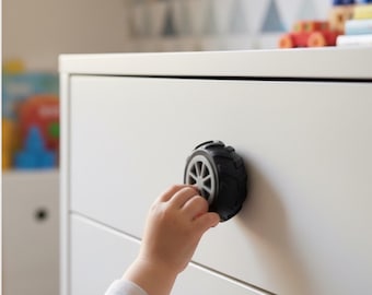 Car Tyre Drawer Pull: Automotive Themed Decor for Kids' Rooms, Playrooms & Garages
