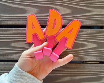 Gancho de pared con letras personalizadas / Perchero con iniciales del alfabeto personalizado / Decoración infantil / Regalo con nombre inicial