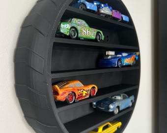 Tyre-Shaped Display Shelf: Wall-Mounted Organizer for Diecast Cars Minis