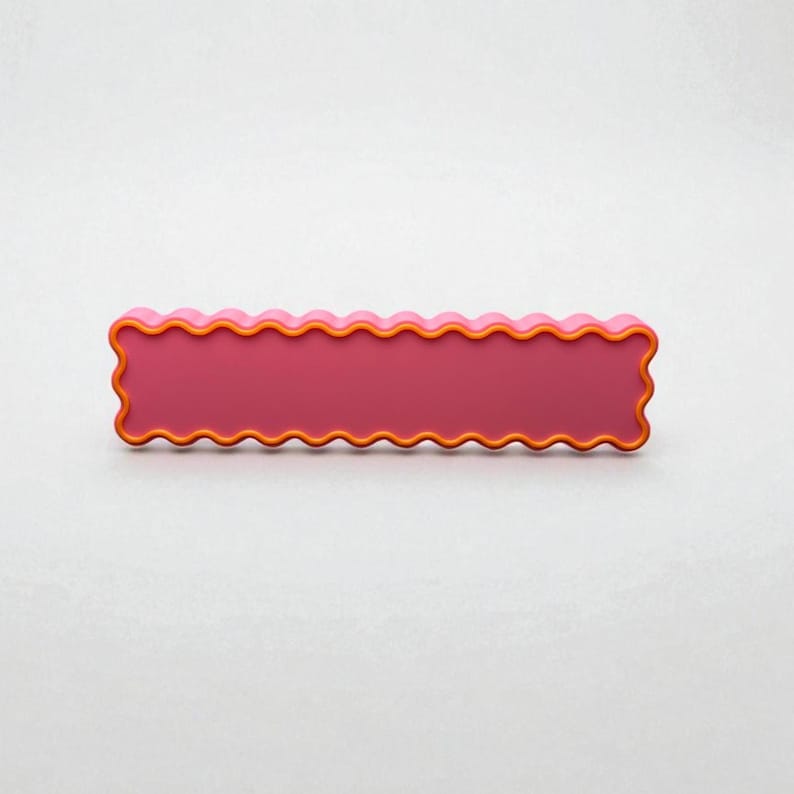 Pink Wavy Retro Cabinet Pulls – Fun & Colorful Handles (3" Screw Spacing)