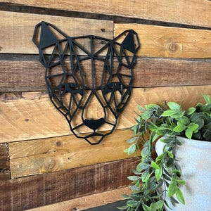 Panther Wall Art – Geometric 3D Printed Black Jungle Cat Sculpture, Modern Animal Decor for Living Room & Office