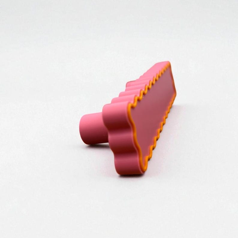 Pink Wavy Retro Cabinet Pulls – Fun & Colorful 3D Printed Handles (3" Screw Spacing)