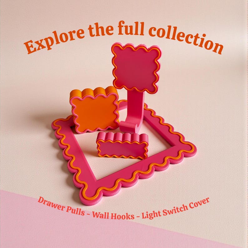 Tiradores de gabinete retro ondulados y festoneados: tiradores divertidos y coloridos (distancia entre tornillos de 7,6 cm) imagen 17