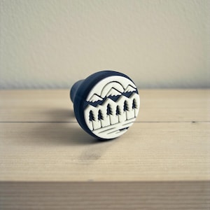 Mountain Forest Drawer Pull | Scandinavian Nursery Decor