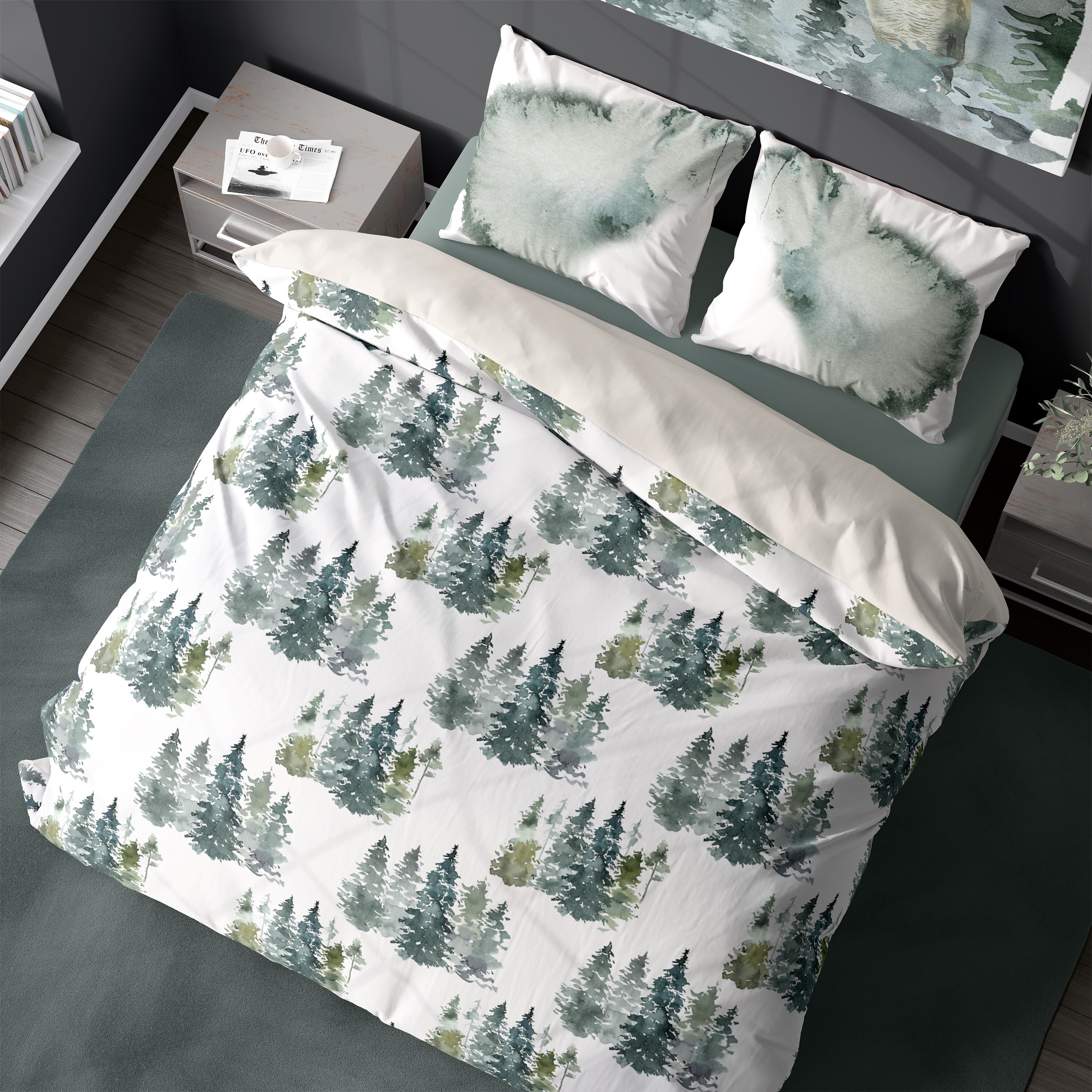 Woodland Forest II // Custom Bedding Enchanted Custom Duvet Etsy