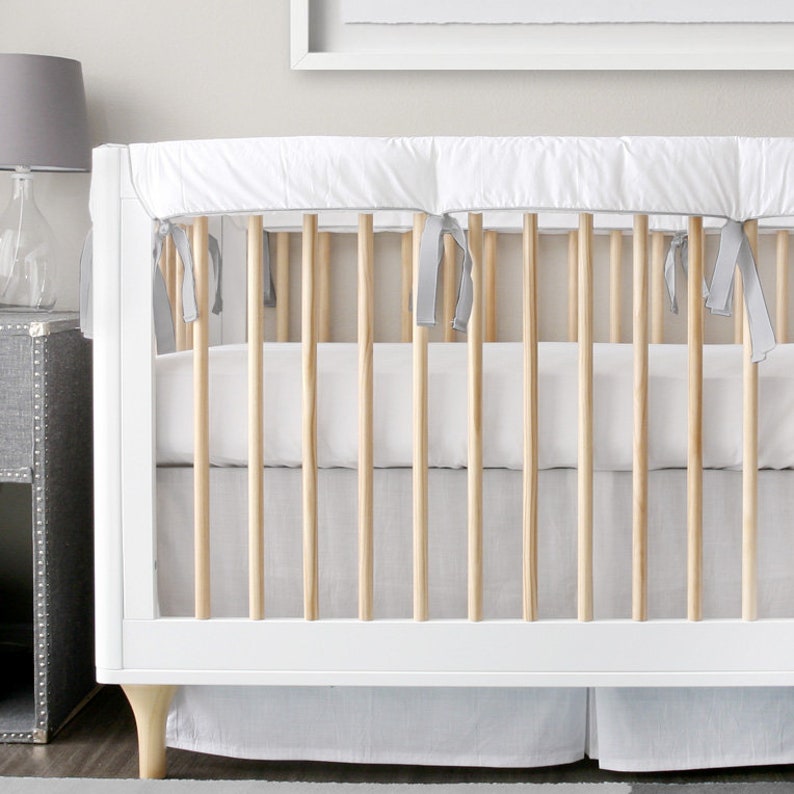 Baby Bedding Pure White 4 Pc Crib Set Blanket Bumper Etsy