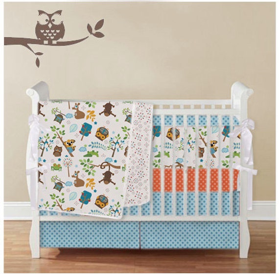 Items similar to Baby bedding Owl N Friends again LE collection 2pc