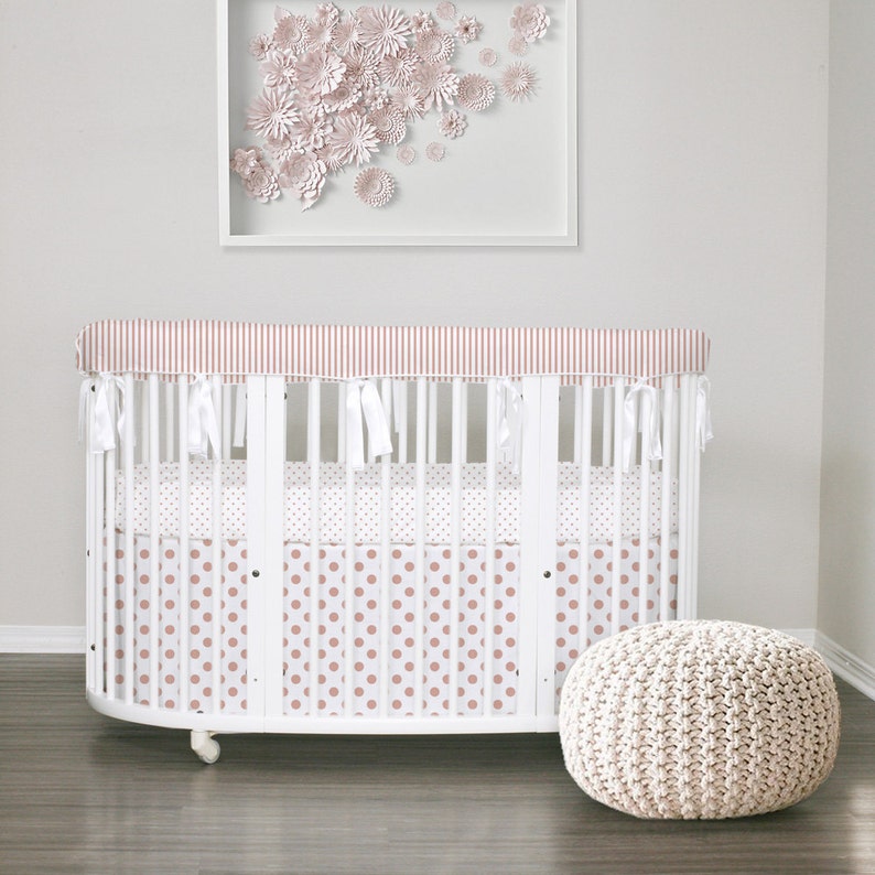 rose gold crib bedding