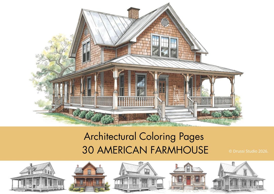 Farmhouse Coloring Pages Printable, 30 Country House Designs ...