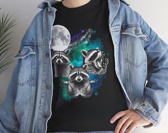 Camiseta de luna de mapache salvaje / Camiseta de luna de mapache retro / Amantes de los mapaches / Camiseta divertida de mapache / Camiseta de mapache con gráfico vintage