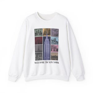 Bluza Welcome to New York | Bluza Taylor inspirowana Nowym Jorkiem | Przytulny sweter z panoramą Nowego Jorku