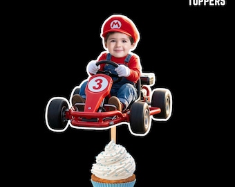 Adornos para cupcakes con caras personalizadas de Mario Kart / Caras personalizadas para decoración divertida de fiestas personalizadas / Archivo digital