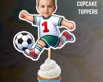 Personalized Football Face Cupcake Toppers (Digital Download)