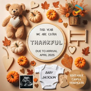 Thanksgiving Pregnancy Announcement: Gender Neutral Social Media Reveal (Digital)