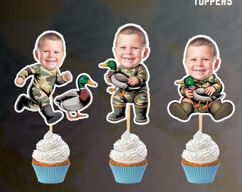 One Lucky Duck Face Cupcake Topper | One Lucky Duck Birthday | Duck First Birthday Decor | Digital Download