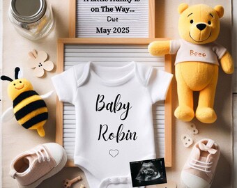 Faire-part de grossesse Winnie l'ourson : bébé non sexiste (téléchargement numérique)