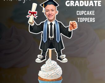 Personalized Graduate Face Cupcake Toppers (PDF File)