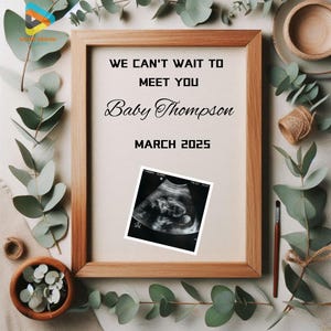Simple Minimalist Pregnancy Announcement Digital, Gender Neutral Boho Baby Announcement, Modern Editable Social Media Baby Reveal Template