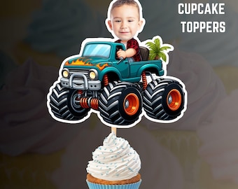 Décorations de cupcakes personnalisées Monster Truck (PDF)