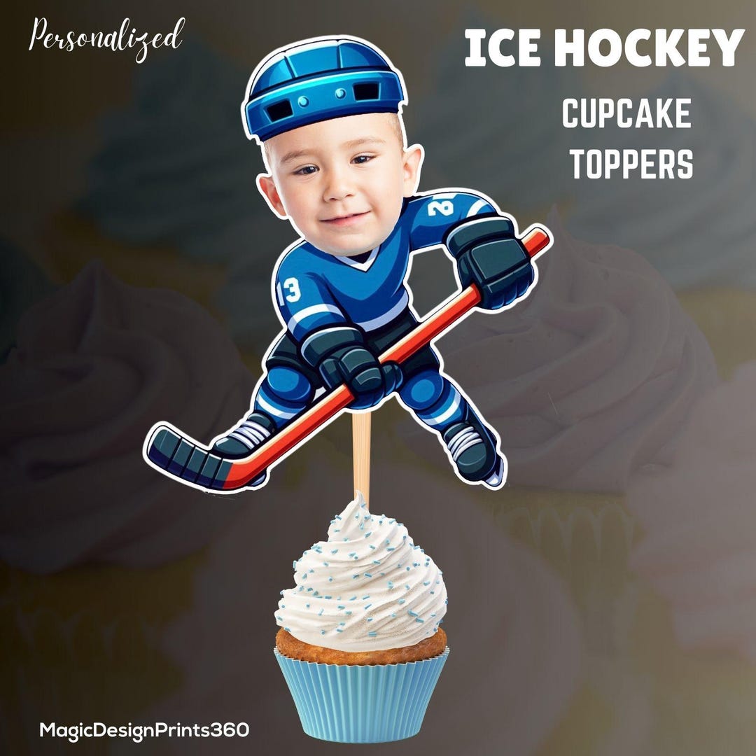 48 Stück Hockey-Cupcake-Topper – Eishockey-Spieler Deko Für Mottoparty, Geburtstag & Sportevents