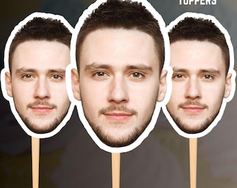 Cara personalizada en un palo: accesorio fotográfico para fiestas (archivo digital)