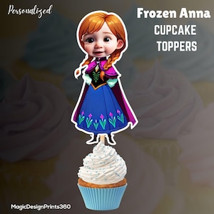 Personalized Frozen Elsa Face Cupcake Toppers (Digital Download)